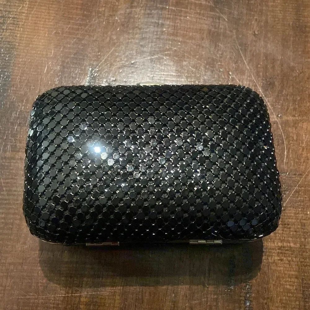 Elegant Black Metal mesh Clutch bag Formal